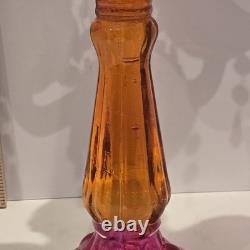 Colorful Five Candle Glass Candelabra 15 1/2 Tall Dangle Multicolor Holder