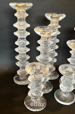 Complete Set of 8 Iittala Finland Festivo Candle Holders Sticks Glass Finland