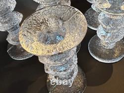 Complete Set of 8 Iittala Finland Festivo Candle Holders Sticks Glass Finland