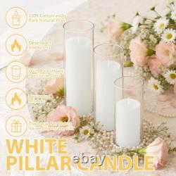 Complete Wedding Centerpiece Set 12 Pillar Candles & Mixed Height Glass Vases Complete Wedding Centerpiece Set 12 Pillar Candles & Mixed Height Glass Vases