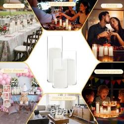 Complete Wedding Centerpiece Set 12 Pillar Candles & Mixed Height Glass Vases