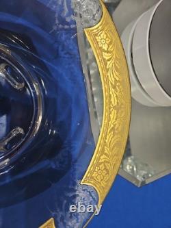Console Centerpiece Bowl Candlestick Candle holders Gold Cambridge Glass Bordero