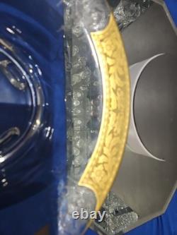 Console Centerpiece Bowl Candlestick Candle holders Gold Cambridge Glass Bordero