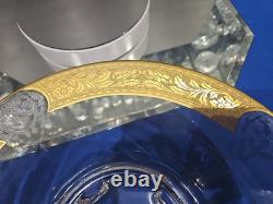 Console Centerpiece Bowl Candlestick Candle holders Gold Cambridge Glass Bordero