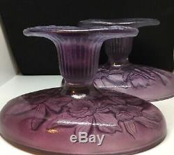 Consolidated Glass Candlesticks Lavender