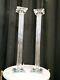 Contemporary 21 Crystal Glass Pillar Column Candle Holder Candlestick Pair