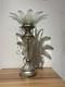 Cracked Glass Flower Candle Holder, Wedding Centerpiece, Large Reflective Table
