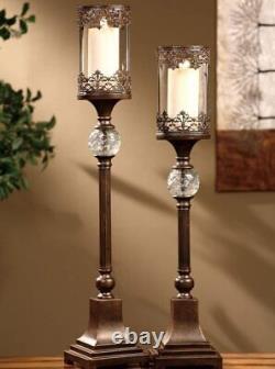 Crestview Ashland Candleholders Set of 2 Filagree in Regency Bronze Finish