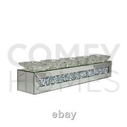 Crushed Crystal LONG CANDLE / TEA LIGHT HOLDER FREE DELIVERY AVAILABLE