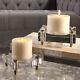 Crystal Block Pillar Candle Holders S/2 Contemporary
