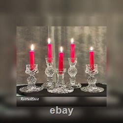 Crystal Candle Holders Table Centerpiece Candlesticks Glass Wedding Decor 5 Pc