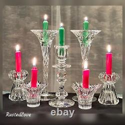 Crystal Candle Holders Table Centerpiece Candlesticks Glass Wedding Decor 7 Pc