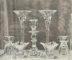 Crystal Candle Holders Table Centerpiece Candlesticks Glass Wedding Decor 7 Pc