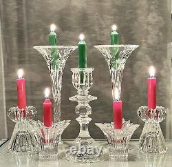 Crystal Candle Holders Table Centerpiece Candlesticks Glass Wedding Decor 7 Pc