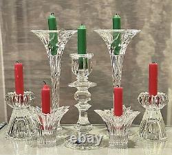 Crystal Candle Holders Table Centerpiece Candlesticks Glass Wedding Decor 7 Pc