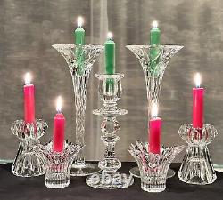 Crystal Candle Holders Table Centerpiece Candlesticks Glass Wedding Decor 7 Pc