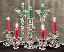 Crystal Candle Holders Table Centerpiece Candlesticks Glass Wedding Decor 7 Pc