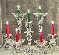 Crystal Candle Holders Table Centerpiece Candlesticks Glass Wedding Decor 7 Pc