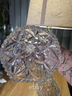 Crystal Cut Glass Vintage Candle Holder Set of 2 Late 20th Century