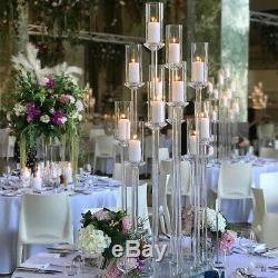 Crystal Glass Candle Holder 2 Sizes Wedding Table Centrepiece Aisle Decor