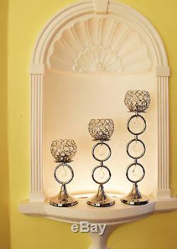 Crystal Set Of 3 Tea Light Candle Holder Swarovski Elements Home Decor