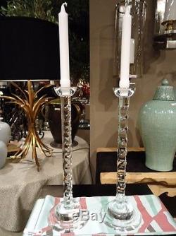 Crystal Teardrop Cut Candleholders Tabletop Taper Candle Holders Wedding Gift