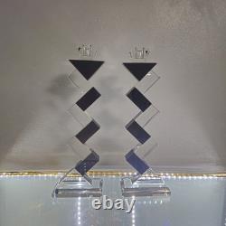 Crystal geometric candleholders