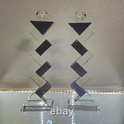 Crystal geometric candleholders