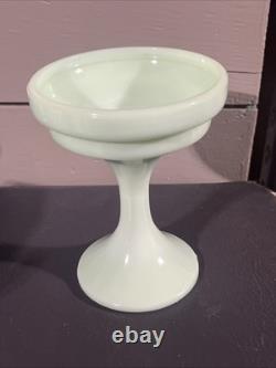 Cute Vintage 7-1/2 Westmoreland Jadeite Green Fairy Lamp Strawberry Design