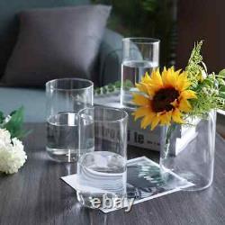 Cylinder Clear Glass Vase, Set of 12 Hurricane Candle Holder Wedding Centerpiece