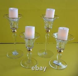 DONALD TRUMP ELMSFORD Crystal Candle Sticks Holders 2 Sm & 2 Large NIB