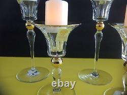 DONALD TRUMP ELMSFORD Crystal Candle Sticks Holders 2 Sm & 2 Large NIB