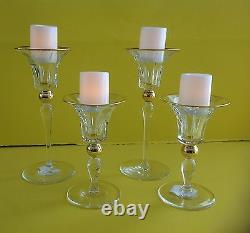 DONALD TRUMP ELMSFORD Crystal Candle Sticks Holders 2 Sm & 2 Large NIB