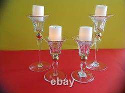 DONALD TRUMP ELMSFORD Crystal Candle Sticks Holders 2 Sm & 2 Large NIB