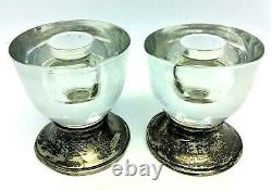 Damaged Frank M Whiting & Company Sterling Silver Candle Holders Glass