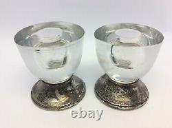 Damaged Frank M Whiting & Company Sterling Silver Candle Holders Glass