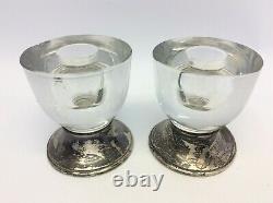 Damaged Frank M Whiting & Company Sterling Silver Candle Holders Glass