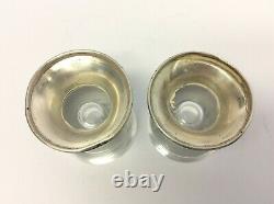 Damaged Frank M Whiting & Company Sterling Silver Candle Holders Glass