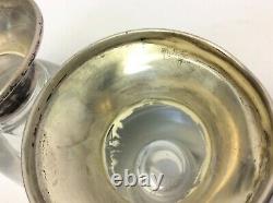 Damaged Frank M Whiting & Company Sterling Silver Candle Holders Glass