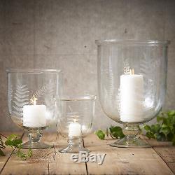 Darby Home Co Woodland Ferns Hurricane Candleholders Set of 3