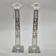 Decorative Glass Candlestick Holders Clear Silver Glossy For Taper Dinner Candle