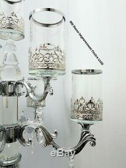 Diamond Crush Sparkly Silver Decorative 9 Candle Tea Light Holder Candlebra