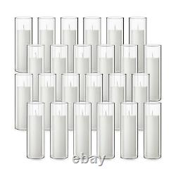 Didaey White Pillar Candles and Glass Candle Holders, Clear Cylinder Vases fo