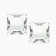 Dimpled Crystal Cube Candle Holders Set Of 2 Made Of Crystal In Clear Color And