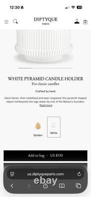 Diptyque Casarialto White Pyramid Candle Holder shape error see description
