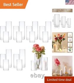 Durable 18 Piece Clear Glass Candle Holders Ideal for Modern Centerpieces