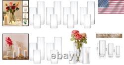 Durable 18 Piece Clear Glass Candle Holders Ideal for Modern Centerpieces