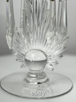 EUC Matching Sunburst Crystal Glass Candle Holders Candlestick Holders