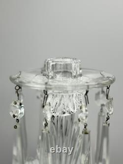 EUC Matching Sunburst Crystal Glass Candle Holders Candlestick Holders