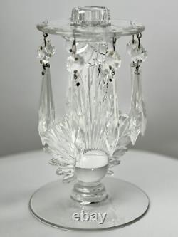 EUC Matching Sunburst Crystal Glass Candle Holders Candlestick Holders